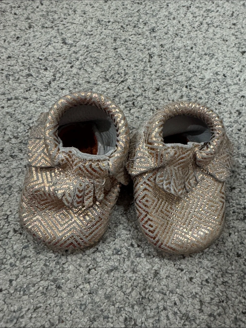 Freshly Picked Metallic Gold Patterned Slip-On Shoes
